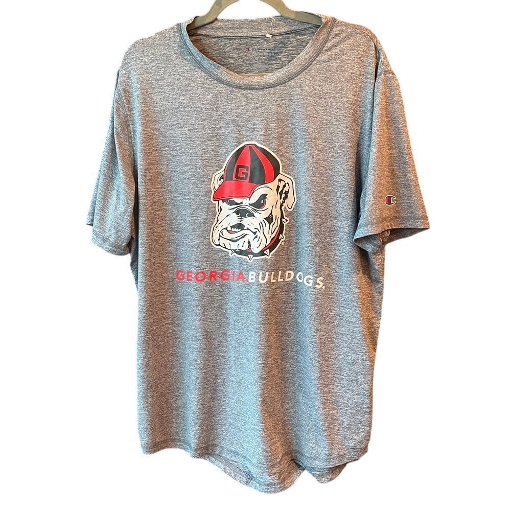 GEORGIA BULLDOGS CHAMPION Dawgs Mens T-Shirt Gray‎ Size Large